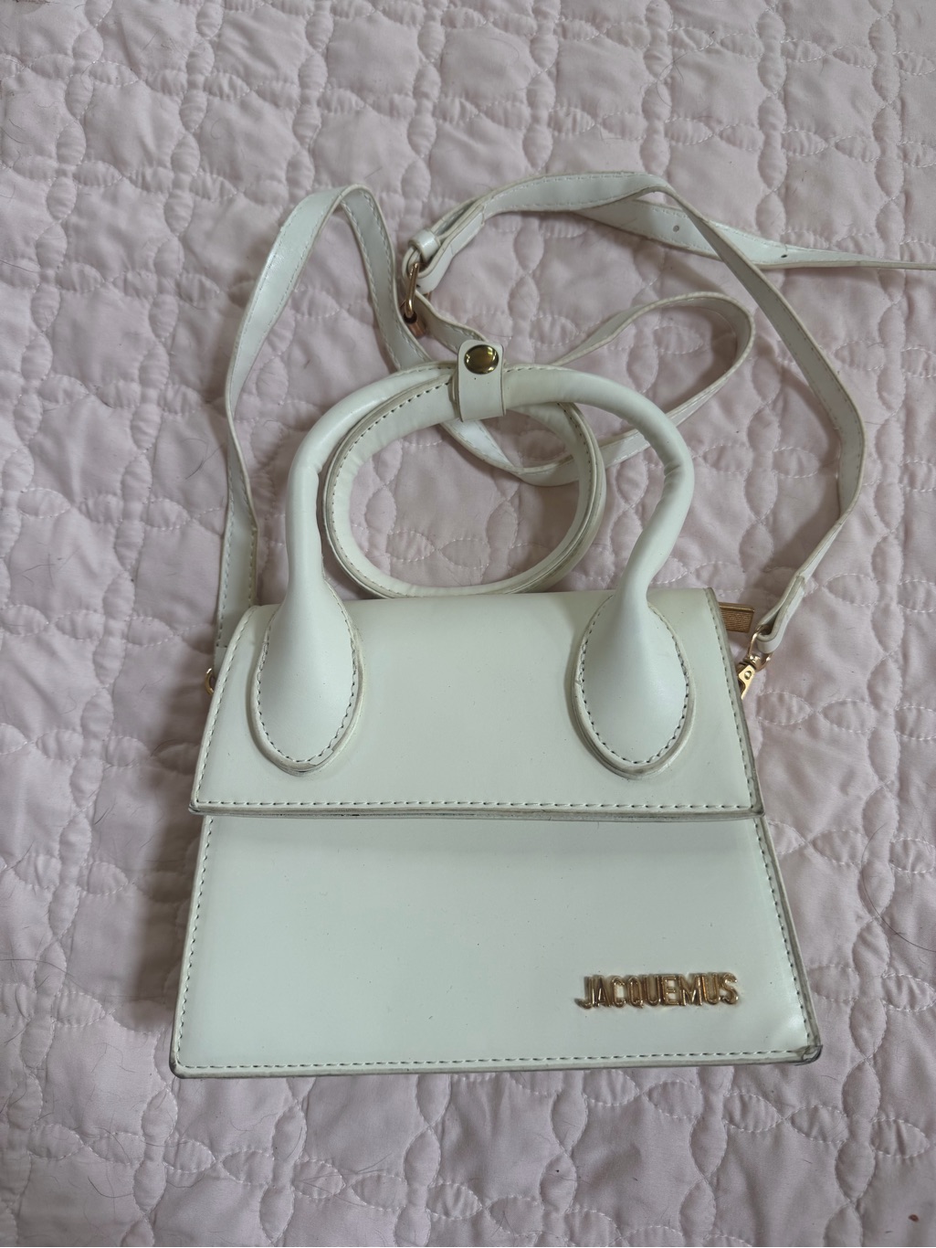 White Jacquemus Le Chiquito Noeud Bag